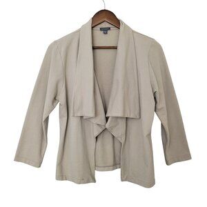 Lilla P Womens Cardigan Jacket Womens Size M Beige Open Front Lightweight